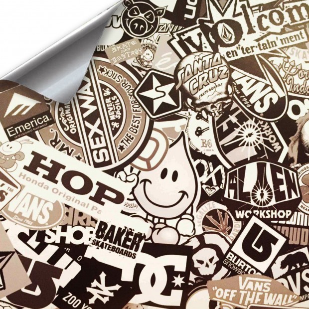 Stickerbomb noir et blanc